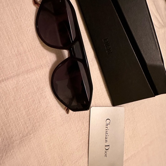 Christian Dior 80711 Dior Clan 1 Black/Gold Polarized Aviator Sunglasses - Picture 2 of 5